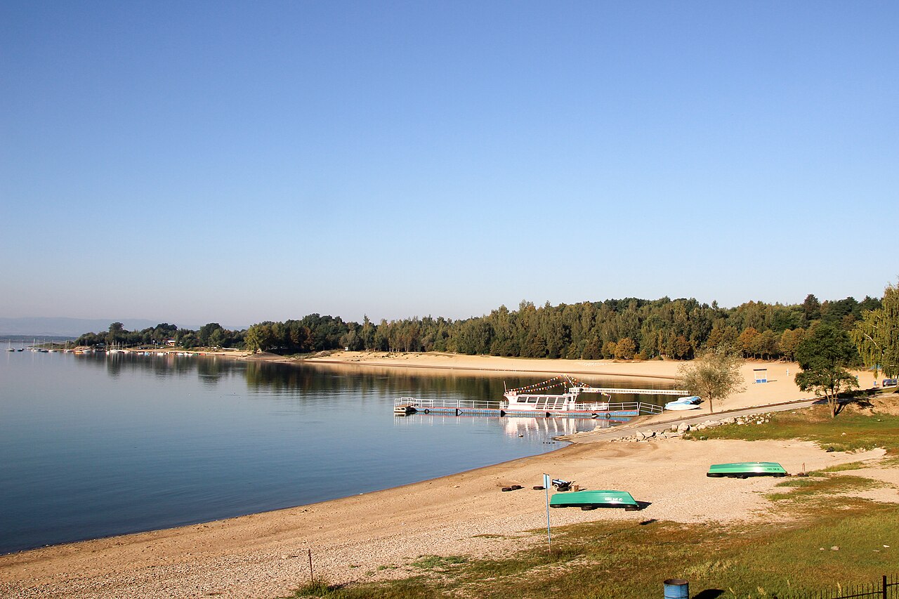 Lake Nyskie near the village of Skorochów in Poland