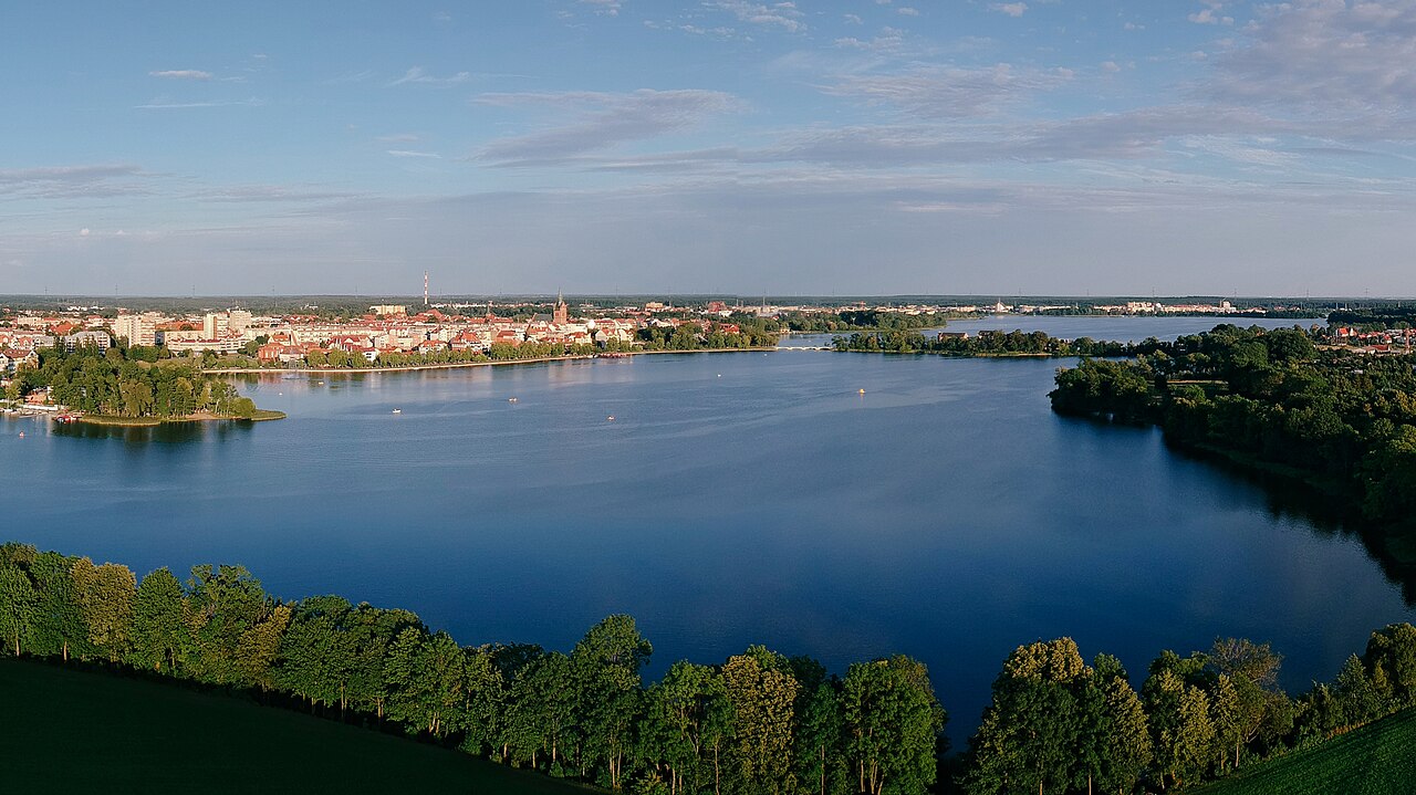 Lake Ełckie in the town of Ełk, Poland