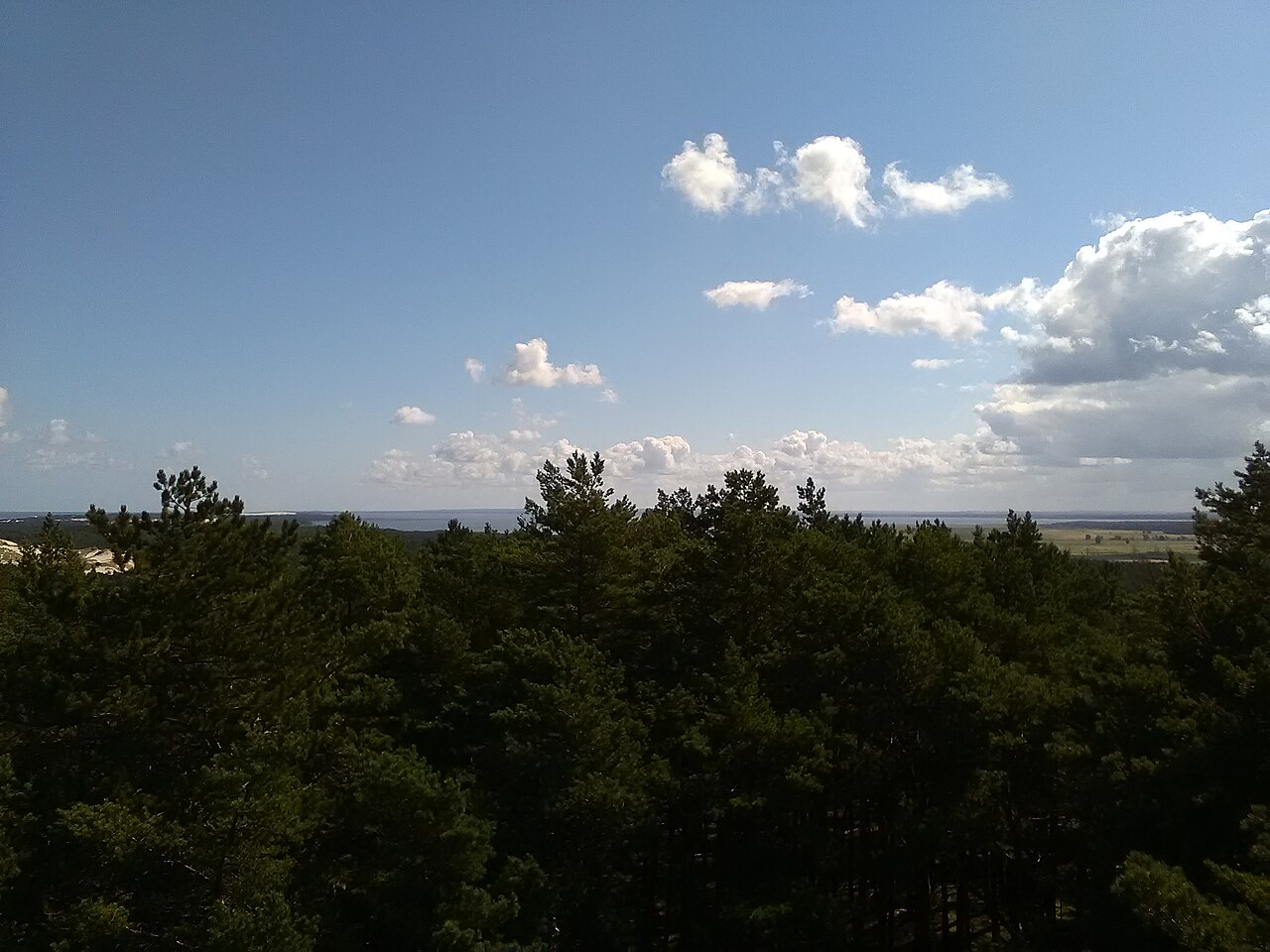 Lake Łebsko seen from the Czołpino lighthouse in Słowiński National Park, Poland