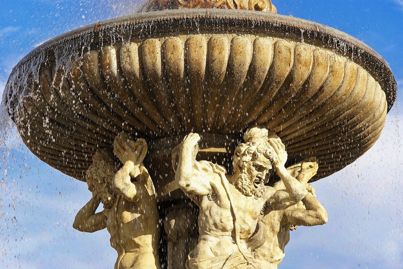 The Samson Fountain on the main square in České Budějovice