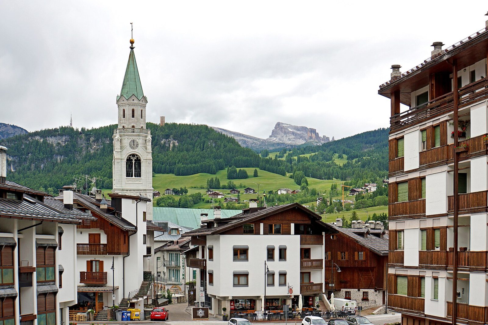 The centre of the Cortina d Ampezzo ski resort in the Dolomites