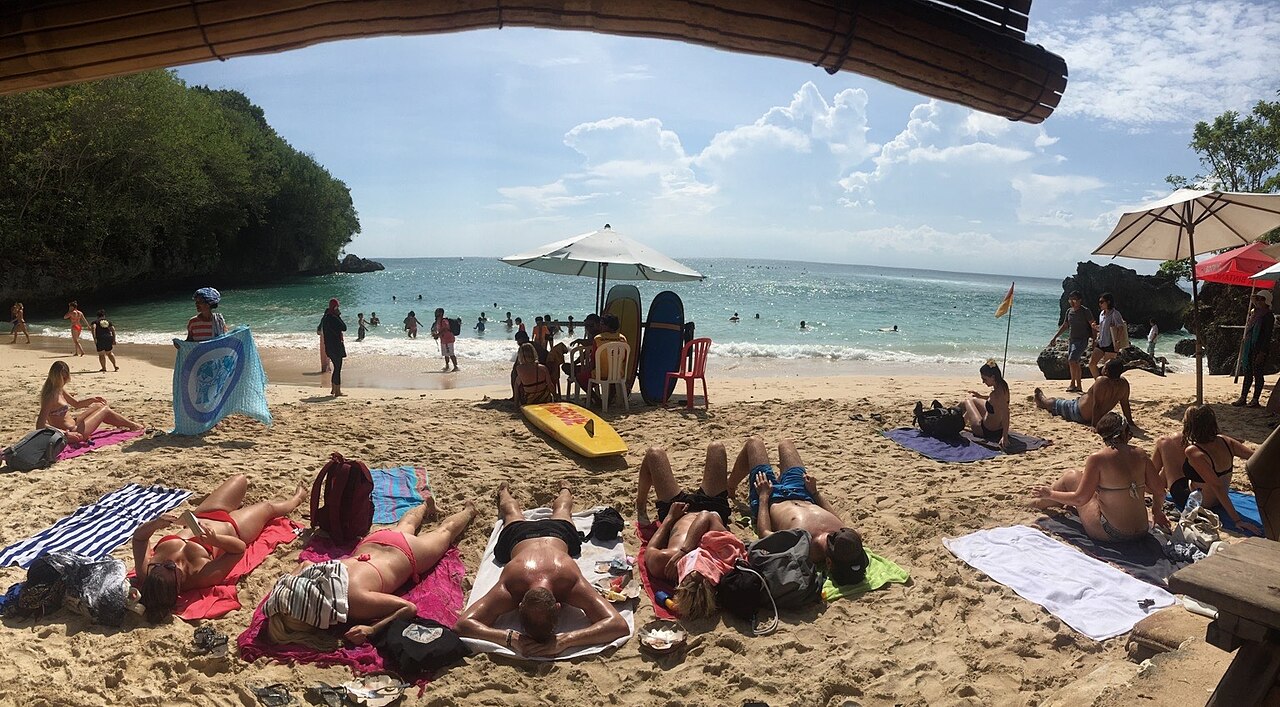 Padang Padang Beach between rocks in Bali